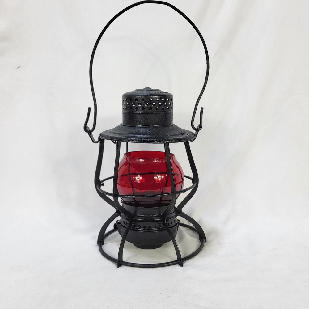 Keystone Lantern Co Philadelphia The Casey Railroad Lantern Red Globe Vintage